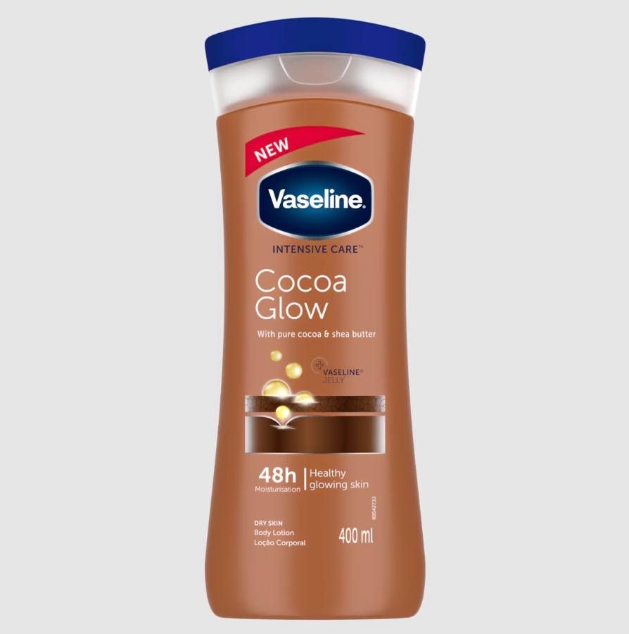 لوسیون بدن وازلینVaseline مدل cocoa glow رایحه کاکائو