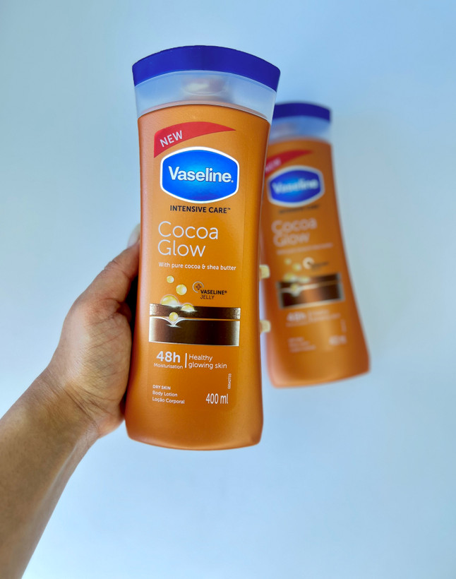 لوسیون بدن وازلینVaseline مدل cocoa glow رایحه کاکائو🍫🍩